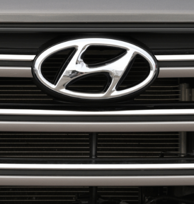 Hyundai and Kia Owners: Theft Prevention Tips. A Hundai car's emblem and grill.