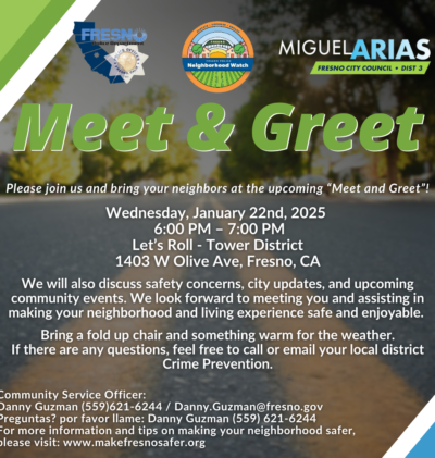 Jan 22nd Meet and Greet flyer